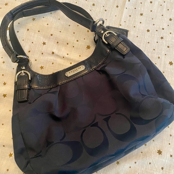 Coach Handbags - Gently Used Navy Fabric and Leather Coach Purse - No Pills, Marks, or Scratches!